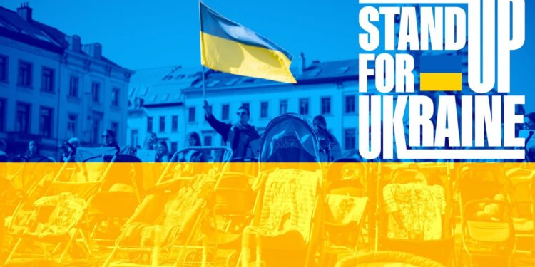 Stand Up For Ukraine. Foto de archivo.