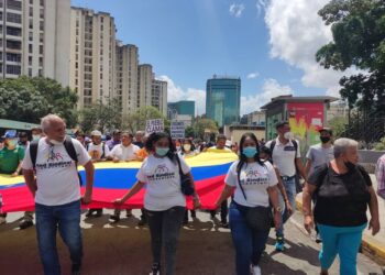 Protesta, trabajadores Caracas. 1 Mayo 2022. Foto Twitter.