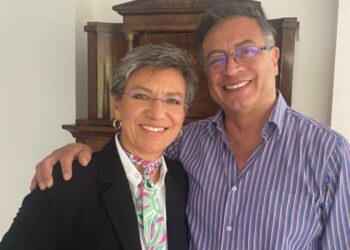 Claudia López y Gustavo Petro. Foto @ClaudiaLopez