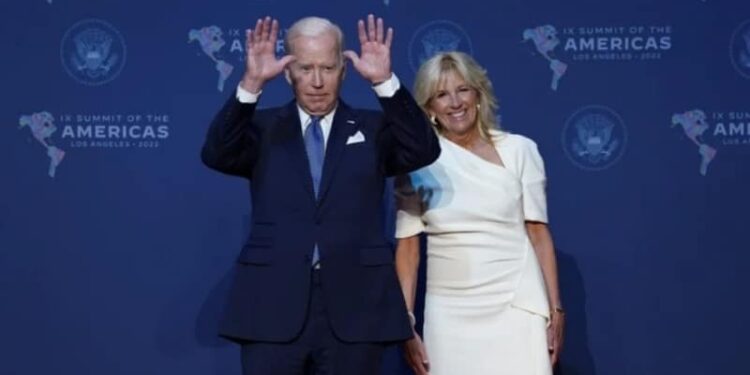 El presidende de EEUU Joe Biden y la primera dama de EEUU, Jill Biden. Foto agencias.