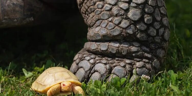 Galápagos, tortuga gigante albina. Foto agencias.