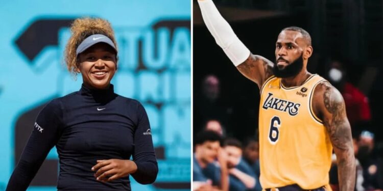 La tenista Naomi Osaka y LeBron James. Foto de archivo.