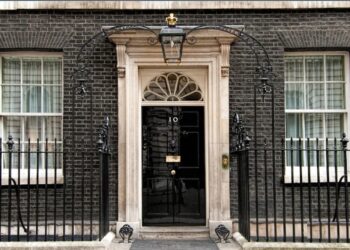 Downing Street. Foto de archivo.