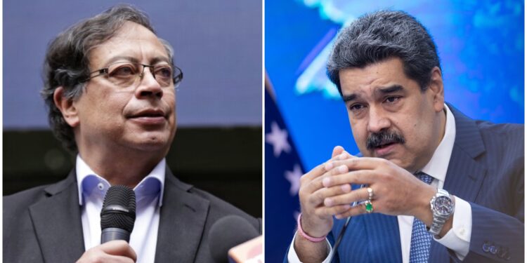 Gustavo Petro, Nicolás Maduro. Foto collage.