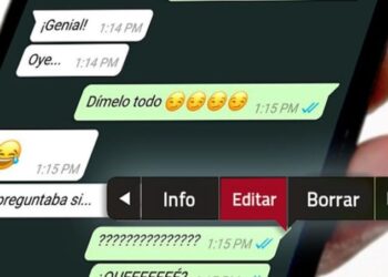 Editar mensajes en WhatsApp. Foto de archivo.