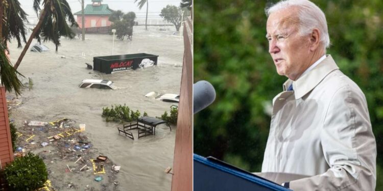 Florida huracán Ian. Presidente de EEUU, Joe Biden. Foto collage.