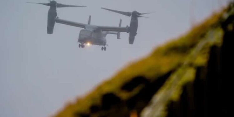 Foto de archivo de un helicóptero Bell Boeing CV-22B Osprey durante un ejercicio de la OTAN en una base de la Fuerza Aérea Noruega el 21 de marzo de 2022 (Stian Lysberg Solum/NTB/via REUTERS)