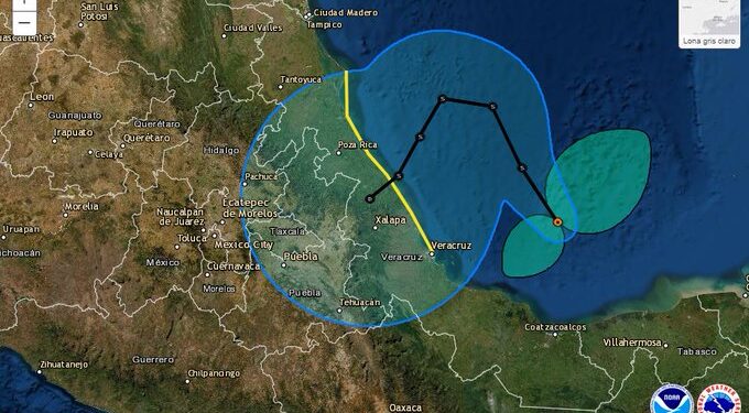 Tormenta tropical Karl. Foto @SkyAlertStorm