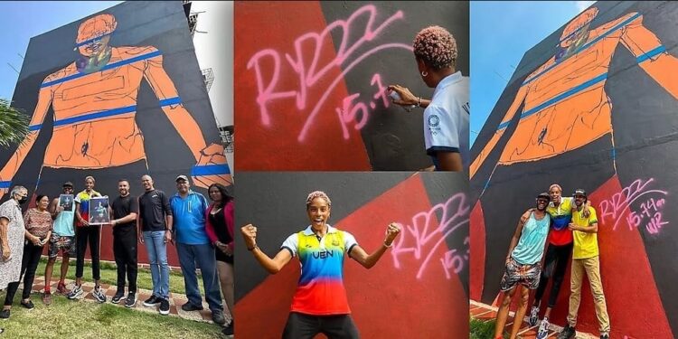 Anzoátegui. Yulimar Rojas, mural. Foto collage.