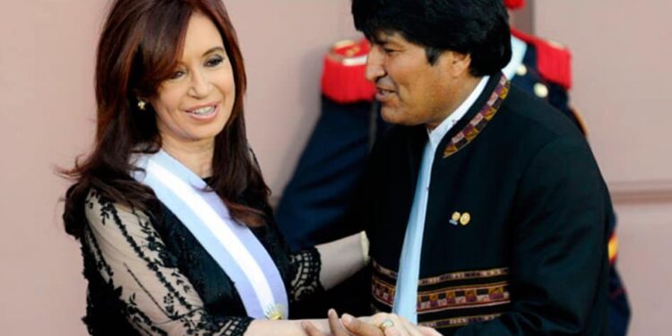 Cristina Kirchner y Evo Morales. Foto de archivo.