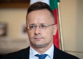 Hungary's Foreign Minister Peter Szijjarto answers journalists' questions during an interview at the Hungarian Embassy in Paris on May 18, 2021. (Photo by BERTRAND GUAY / AFP)