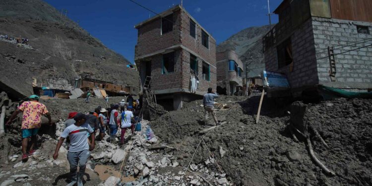 Alud en Perú. Foto agencias.