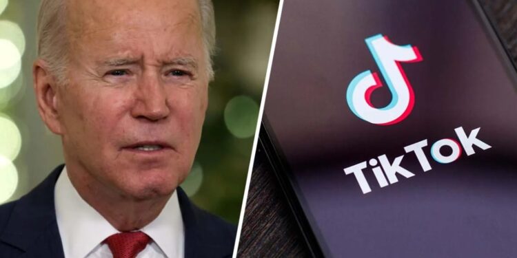 Biden. TikTok. Foto collage.