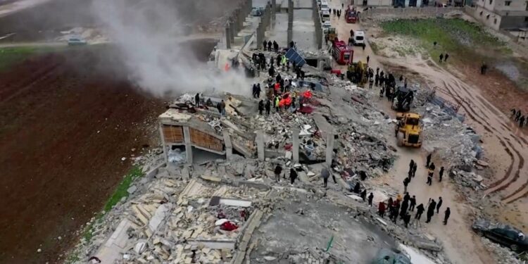 Un edificio destruido en Sarmada, Siria (Reuters)