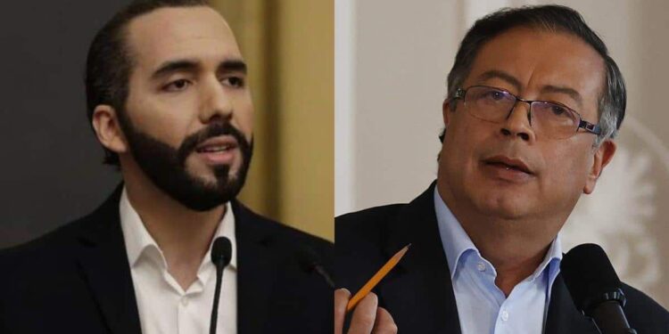 El presidente de El Salvador, Nayib Bukele, y el presidente de Colombia Gustavo Petro. Foto collage.