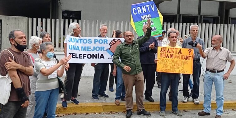 Protesta Caracas CANTV. Foto Prensa