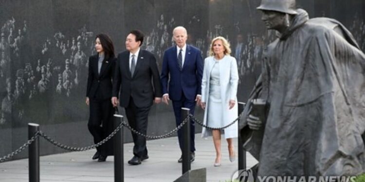 El monumento a los veteranos de la guerra en Corea.