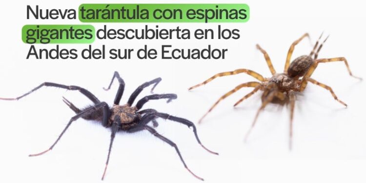 Nueva tarántula con espinas gigantes descubierta en los Andes del sur de Ecuador. Foto INABIO