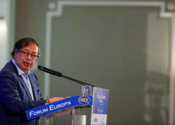 Presidente de Colombia, Gustavo Petro, Forum Eurpoa. Foto agencias.