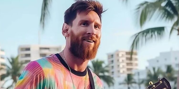 Messi en su faceta musical según la IA (Instagram: @chatgptricks)