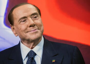 Rome (Italy), 02/03/2018.- (FILE) - Italian former prime minister and leader of 'Forza Italia' party Silvio Berlusconi during the recording of LA7 program 'Bersaglio Mobile' hosted by journalist Enrico Mentana, in Rome, Italy, 02 March 2018 (reissued 12 June 2023). Silvio Berlusconi has died at the age of 86 on 12 June 2023 at San Raffaele hospital in Milan, where he was hospitalized again since last 09 June, sources close to his family told ANSA. The Italian media tycoon and Forza Italia (FI) party founder served as prime minister of Italy in four governments. (Italia, Roma) EFE/EPA/ANGELO CARCONI