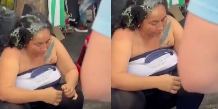 La mujer habría sido sorprendida robando en el sector de El Hueco de Medellín. Foto Montaje Semana Capturas de pantalla @ColombiaOscura
