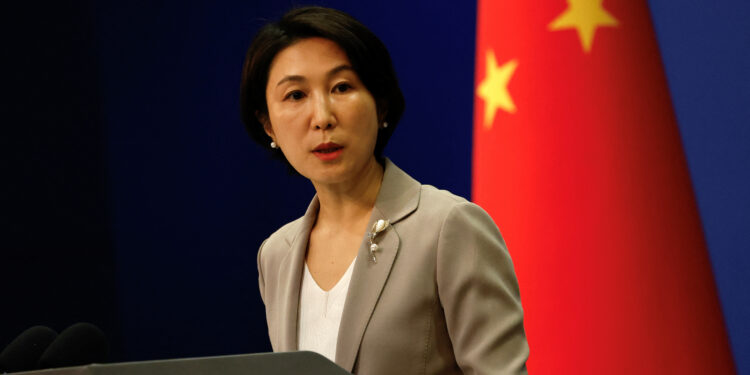 FILE PHOTO: China's foreign ministry spokesperson Mao Ning attends a press conference in Beijing, China July 26, 2023. REUTERS/Tingshu Wang/File Photo