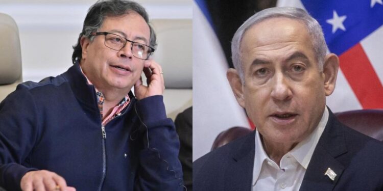 Benjamín Netanyahu y Gustavo Petro.