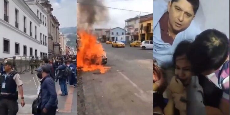 Capturas de los videos de la violencia en Ecuador.