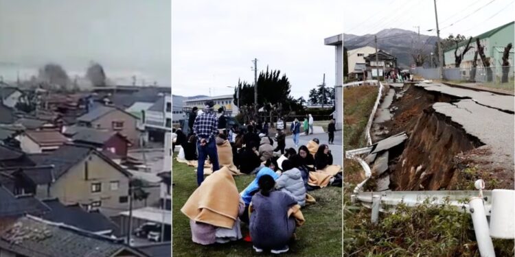 Impresionantes imágenes deja el terremoto de 7,6 en Japón. | Foto: X: @mysteryorigin - AFP