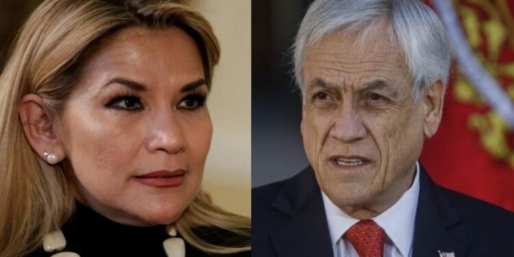 Jeanine Áñez y Sebastián Piñera.