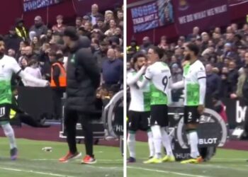 ‘Pelea’ entre Mohamed Salah y Jürgen Klopp en Liverpool Foto Captura de pantalla @SC_ESPN.