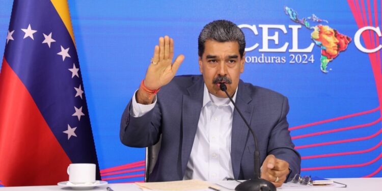 Nicolá Maduro, durante una reunión virtual de la Comunidad de Estados Latinoamericanos y Caribeños (Celac). Foto EFE Imagen