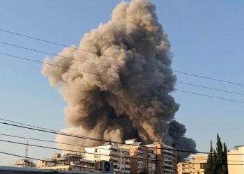 Smoke rises from the site of an Israeli airstrike in Lebanon's city of Tyre, on November 1, 2024, amid the ongoing war between Israel and Hezbollah. (Photo by KAWNAT HAJU / AFP)