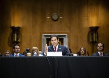 Washington (United States), 15/01/2025.- Republican Senator from Florida Marco Rubio, President-elect Donald Trump's nominee for Secretary of State, testifies during a Senate Foreign Relations Committee confirmation hearing, at the US Capitol in Washington, DC, USA, 15 January 2025. Senator Rubio is expected to be confirmed to Secretary of State on a bipartisan vote, and will likely be one of the first Cabinet nominees confirmed by Senate Republicans for the incoming Trump Administration. EFE/EPA/GRAEME SLOAN