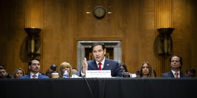 Washington (United States), 15/01/2025.- Republican Senator from Florida Marco Rubio, President-elect Donald Trump's nominee for Secretary of State, testifies during a Senate Foreign Relations Committee confirmation hearing, at the US Capitol in Washington, DC, USA, 15 January 2025. Senator Rubio is expected to be confirmed to Secretary of State on a bipartisan vote, and will likely be one of the first Cabinet nominees confirmed by Senate Republicans for the incoming Trump Administration. EFE/EPA/GRAEME SLOAN