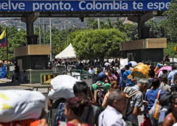 Puente Simón Bolívar, en la frontera entre Venezuela y Colombia, que conecta San Antonio de Táchira con Cúcuta AFP